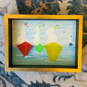 Colorful Sailboats Framed Art